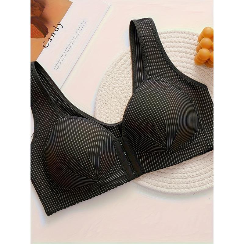 Women's Elegant Style Bra, Nursing Stretchy Bra With Front Closure, Comfort Support Underwear