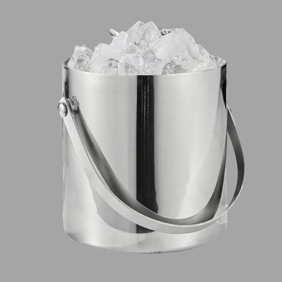 Stainless Steel Ice Bucket with Lid Double-Wall Insulated Wine Champagne Cooler 1.4/2/3L Large Capacity Rust-Proof Barrel for Bars Hotels Parties