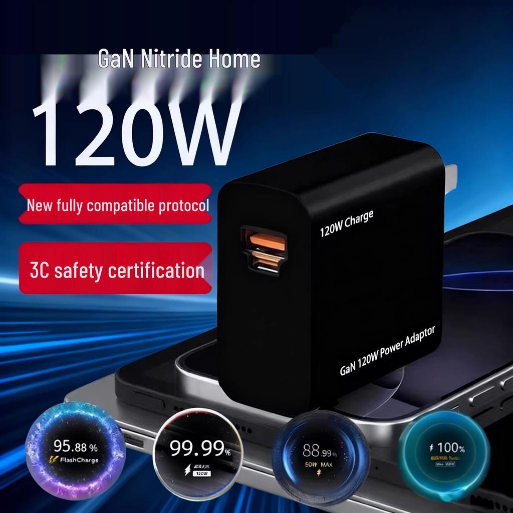 120W Galliumnitrid-Ladegerät für Huawei, Honor, Vivo, Realme, OPPO, OnePlus, Xiaomi