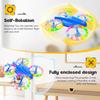 Drones for Kids With Cool Light, Kids Drone with 3D Flip, Altitude-Hold, Self-Rotation, Headless Mode, 3 Speed Modes, One-Click Take-off/Landing,