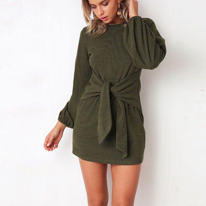Luxurious Womens Long Sleeve Knit Bodycon Bandage Mini Dress For Chic Winter Style