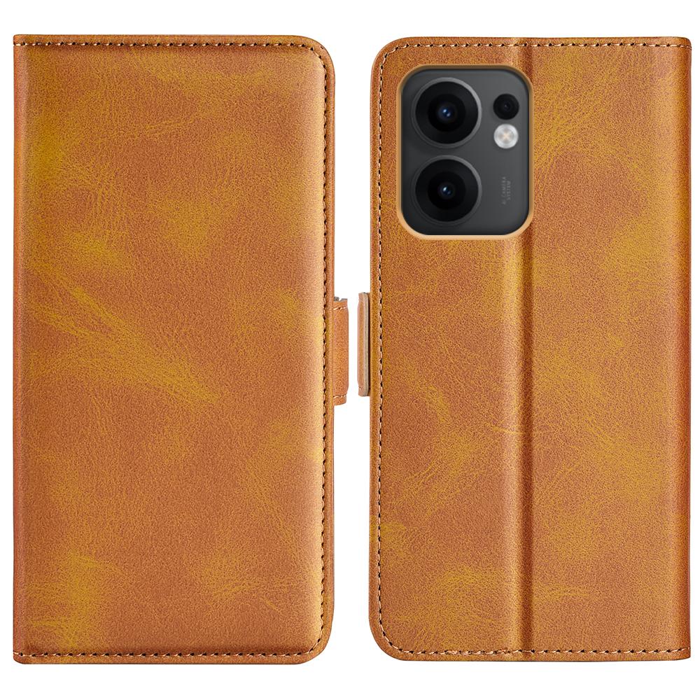For Oppo Reno13 F 5G Stand Case Calf Texture Leather Wallet Phone Cover
