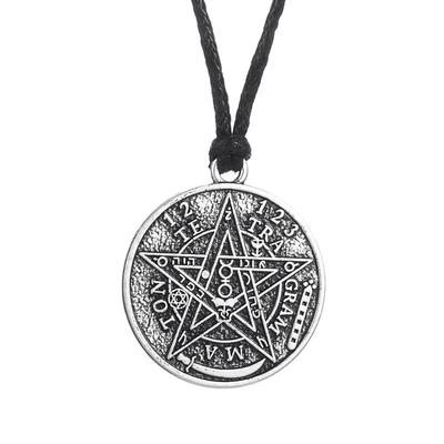 Starožitný tetragrammaton Pentacle Pentagram Náhrdelník s přívěskem Wiccan Talisman Pagen Amulet Šperky