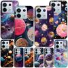 Space Planet Stars Moon Case for Xiaomi Redmi 10 10C 9C 9A 9i 9 Prime 9T 12 12C 10A K40 Pro Black Soft TPU Mobile Phone Cover