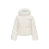Windproof Waterproof Oil Resistant Warm Insulated Short Duck Down Jacket Women Outerwear Cotton-White P425W093-0074