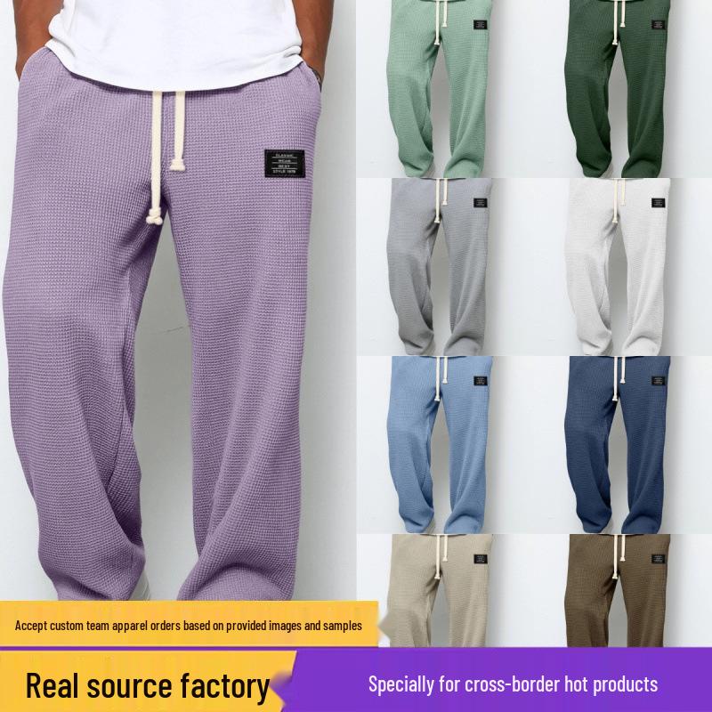 Herren Trendy Locker Fließend Gerade Bein Jogginghose - Frühling/Herbst Lässig Weites Bein Sporthose