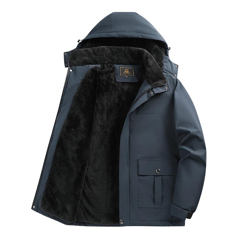 Veste en coton extra large pour hommes en hiver avec duvets ajoutés et vêtements en coton épais Les personnes fortes devraient ajouter de la graisse et augmenter