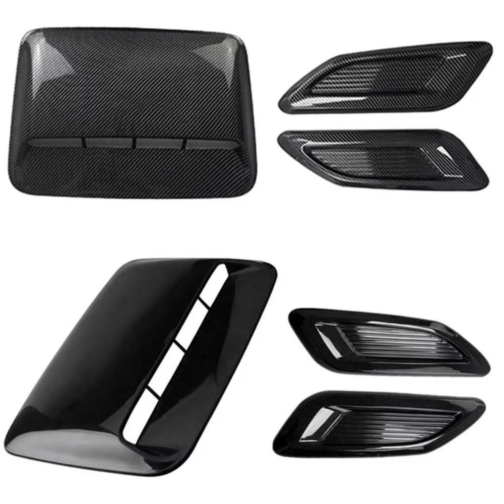 Carbon Fiber Hood Scoop Decorative Trim Air Outlet Decorative Cover  Auto Exterior Accessories