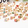 24 Pairs Mixed Color Clip-on Earrings Suitable for Non-perforated Ears Lovely Animals Flowers Heart Fruit Earrings Set