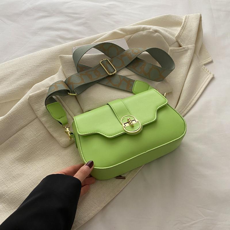 

Chic Minimalist Shoulder Crossbody Bag 2024 Fashion Trend With Soft Pu Leather зелений