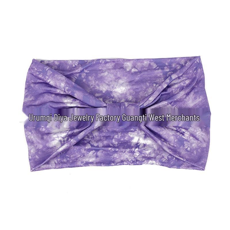Bohemian Paisley Tie-Dye Wide Knot Headband for Women
