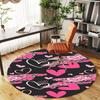 1pc Hearts Love Round Chair mat office Area Rug - Non-Slip, Floor Mat for Office, Bedroom, and Indoor Decor p127130