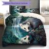 Animal by Forest Waterfall  Pattern Bedding Quilt Set  Home Decoration  Gift (1 * duvet cover + 2 * pillowcase, without core)