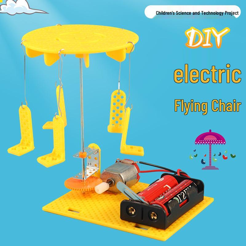Electric Rotating Flying Chair Kit: Educational Science Experiment for Primary Students 14x20 cm
