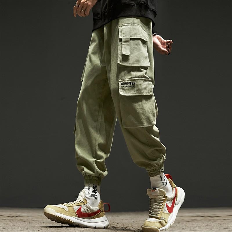Overalls Men's Spring and Autumn Loose Tie Feet Trend Brand Boys' Pants Men's Casual Pants Trend Tooling Style