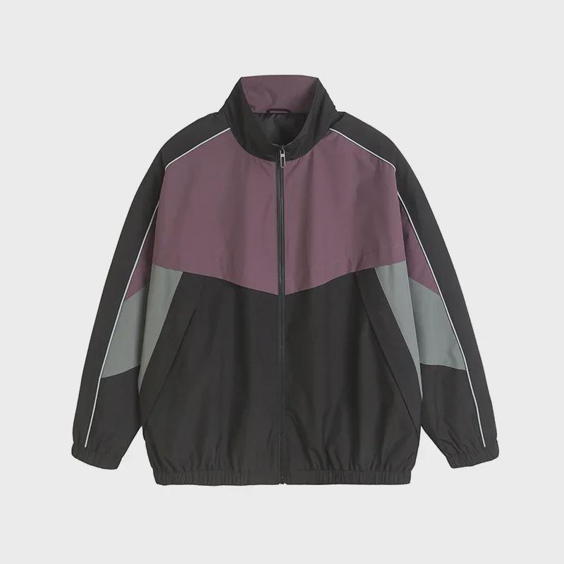 Retro Tri-Color Stand-Up Collar Casual Jacket - Men's Trendy Versatile Student Top for Spring and Autumn