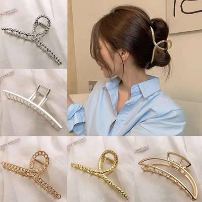 Simple Metal Hollow Out Geometric Claw Ladies Elegant Hair Accessories Cross Crab Bath Clip For Women Fashion Girl Headwear