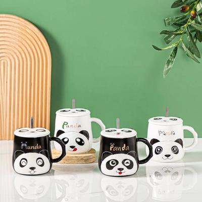 Creative Cute Panda Ceramic Cup with Lid Girls Mug Large Capacity Mug Office Home Mug