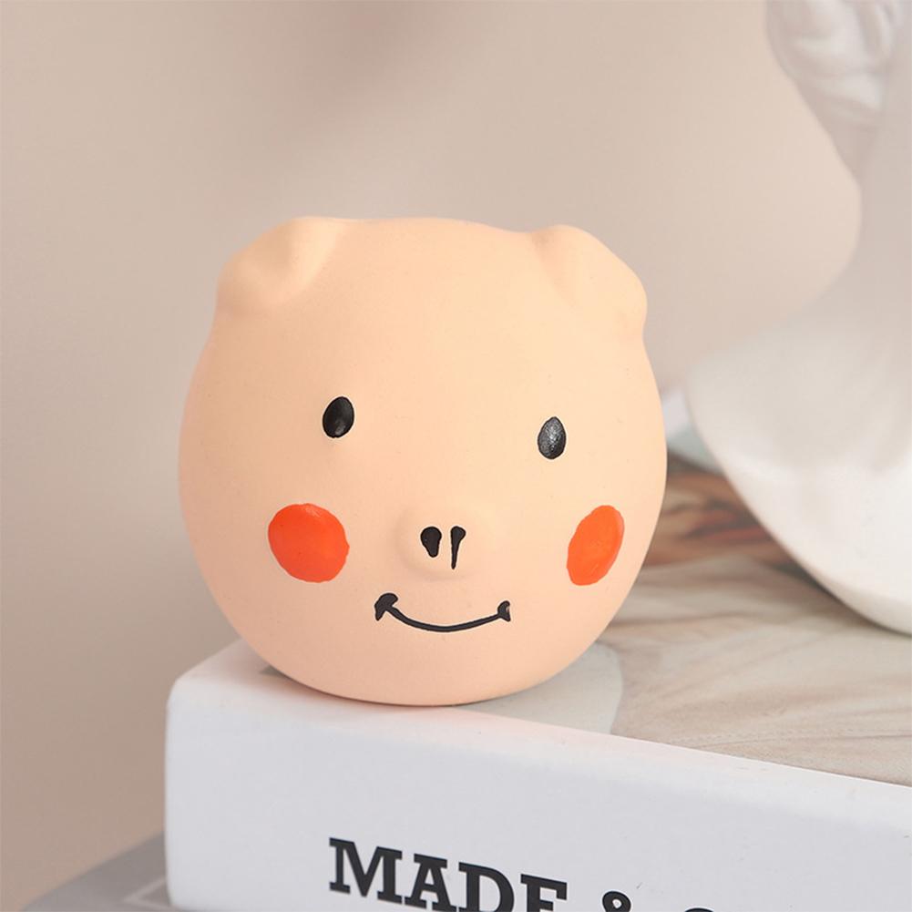 Latex Pet Sounding Ball Toy Colorful Cute Cartoon Pig-head Shape Bite-resistant Molar Tooth Cleaning Toys For Medium Large Dogs