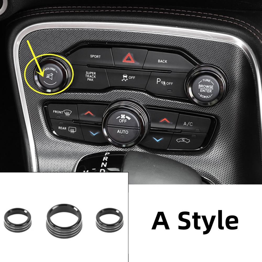 For Dodge Challenger Charger RT SXT Scat Pack Hellcat Demon Daytona 2015-20 Air Conditioning Volume Radio Button Knob Trim Ring