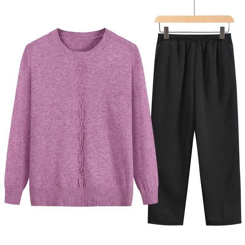 Women's Autumn/Winter Semi-High Neck Top: New Elastic Solid Color Sweater for Middle-Aged and Elderly