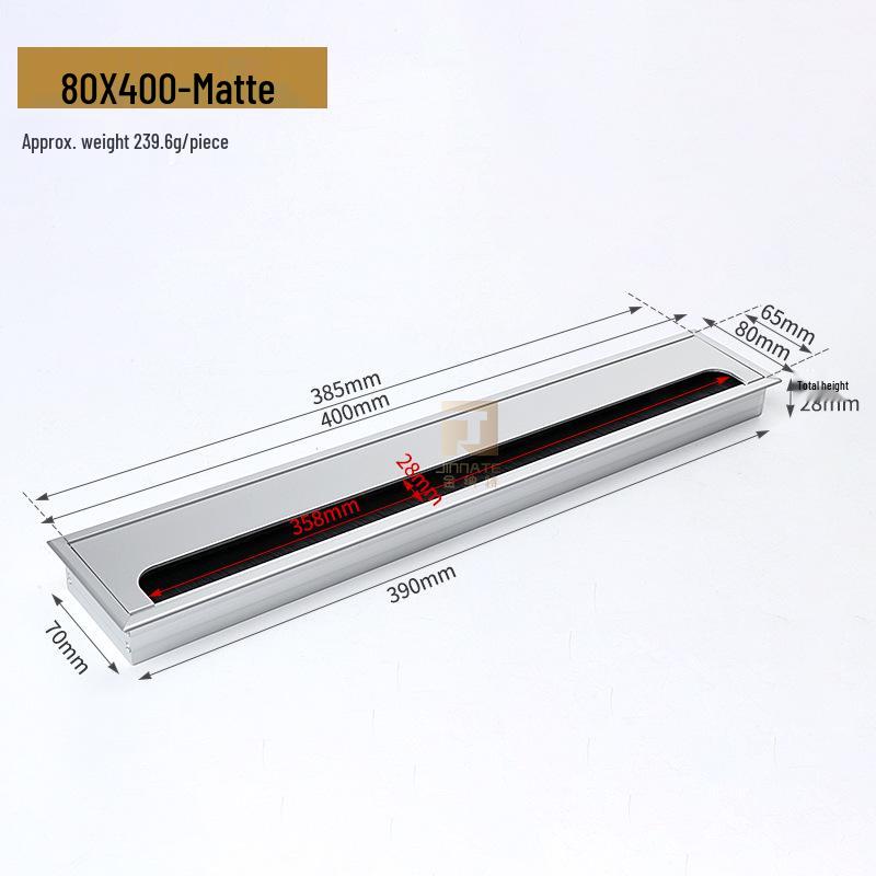 Aluminum Alloy Desk Cable Management Box with Brush Grommet