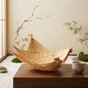 Japanischer Stil Frittierkorb Vier Zacken Trockenfrüchteplatte Bambus-Tablett Wohnzimmer
