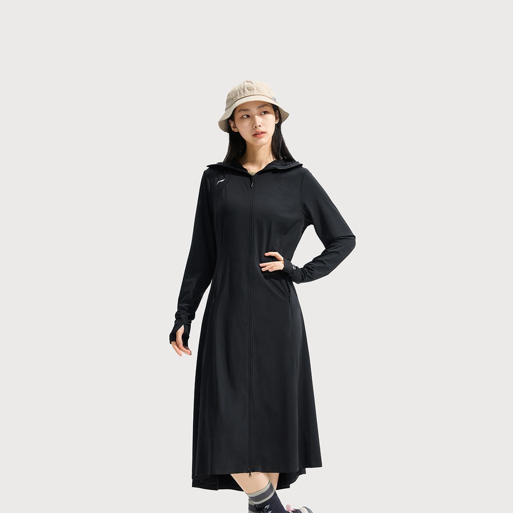 Li-Ning Fitness Serie Sportlich Lässig Einfarbig Kapuzenpullover UV-Schutz Sonnenschutzbekleidung Damen Oberbekleidung Schwarz AFDVE44-4