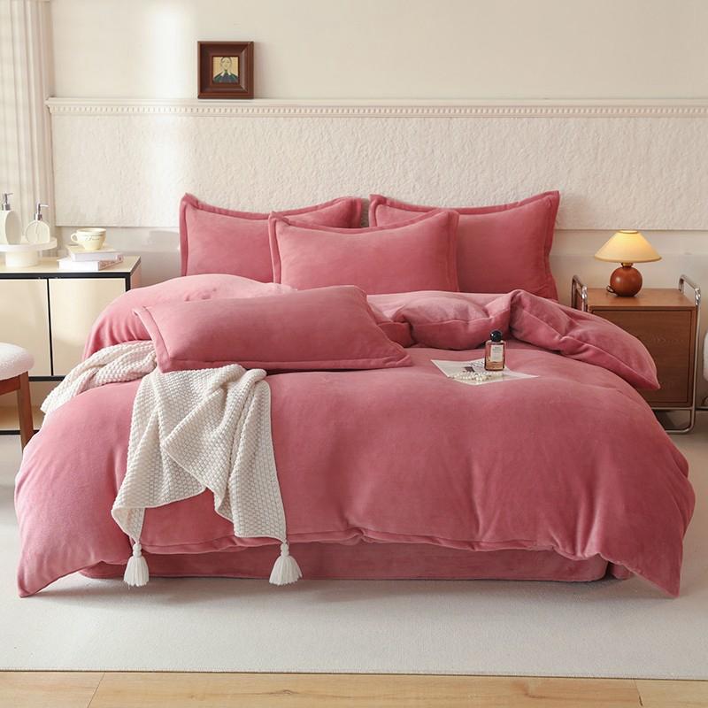 Warm Velvet Duvet Cover Skin-friendly Quilt Cover Solid Color Comforter Cover Home Bedding housse de couette (No Pillowcase)