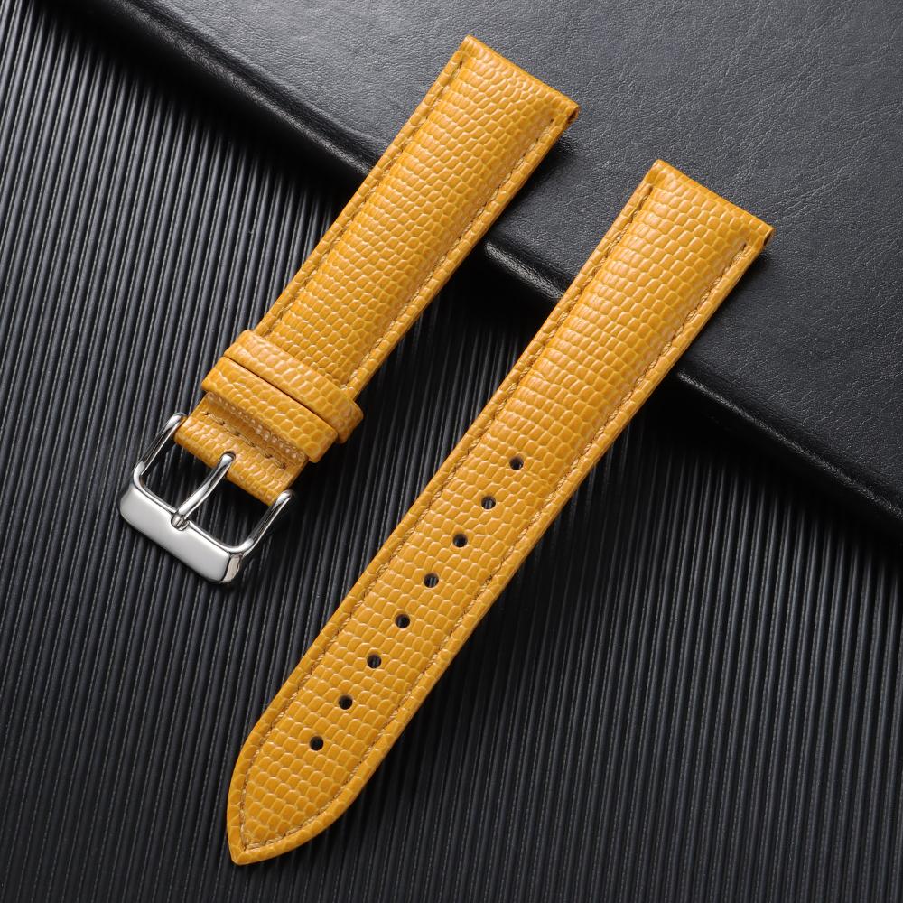 12mm 14mm 16mm 18mm 20mm Lizard Pattern Calf Leather Watch Bands for Men & Women Brown Black Soft Business Cowhide Watch Strap