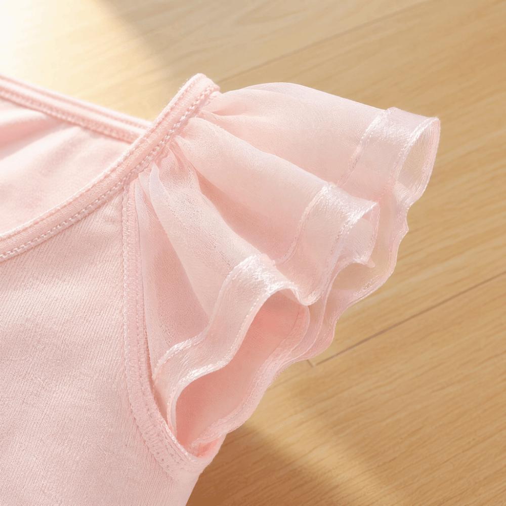 Butterfly Bow Gymnastics Tutu Skirts Breathable Kids Ballet Leotard  Ballet Dancewear