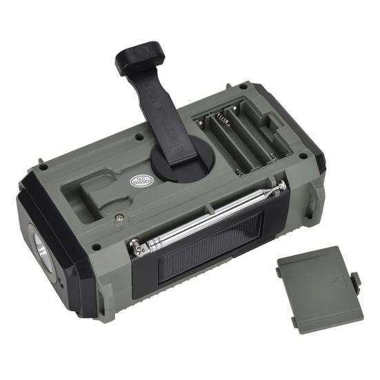 Multifunctional Emergency Radio with Solar Panel Hand Crank USB Charging AM FM SW NOAA Weather 3.5mm Headphone Jack SOS