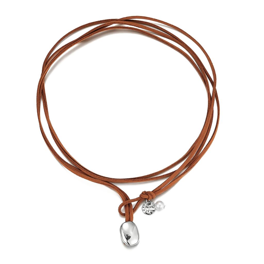 Fashion Necklace Double-Layer Wrapped Neck Chain, Retro Simple Choker Collarbone Chain Necklace