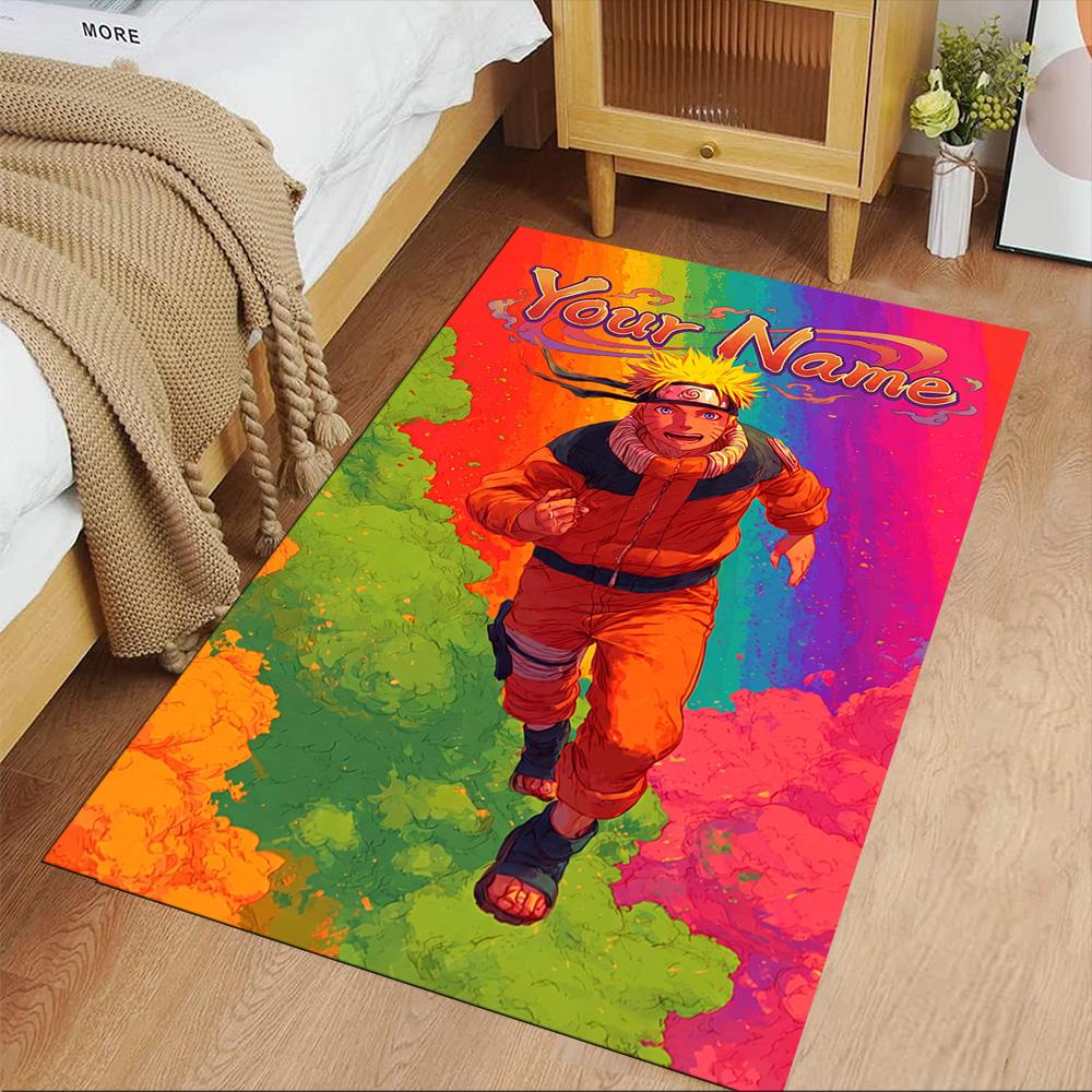 Naruto Character Personalized Text Area Rug Design for Decorate Room Living Rooms Kitchen Outdoor Antislip Carpet Anime Office Decor