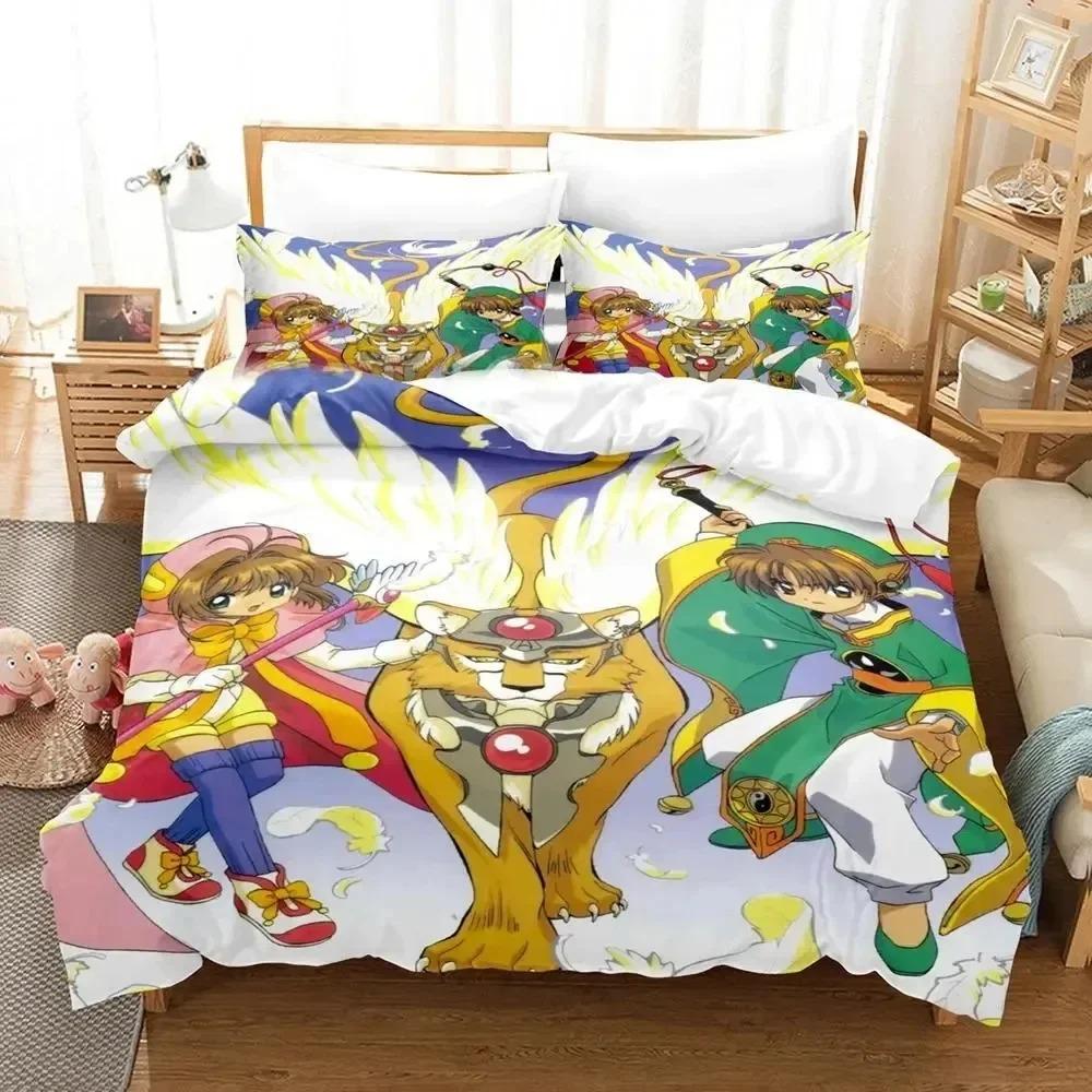 3D Druck Anime Cardcaptor Sakura Bettwäsche Set Bettbezug Bettset Steppdecke Bezug Kissenbezug Bettdecke King Queen Größe Jungen Erwachsene