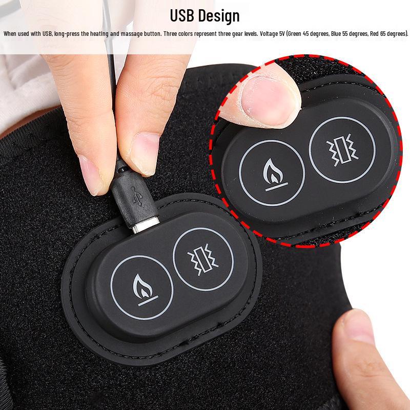 Dual-Use USB Rechargeable Hot Compress and Vibration Massager for Shoulder and Knee
