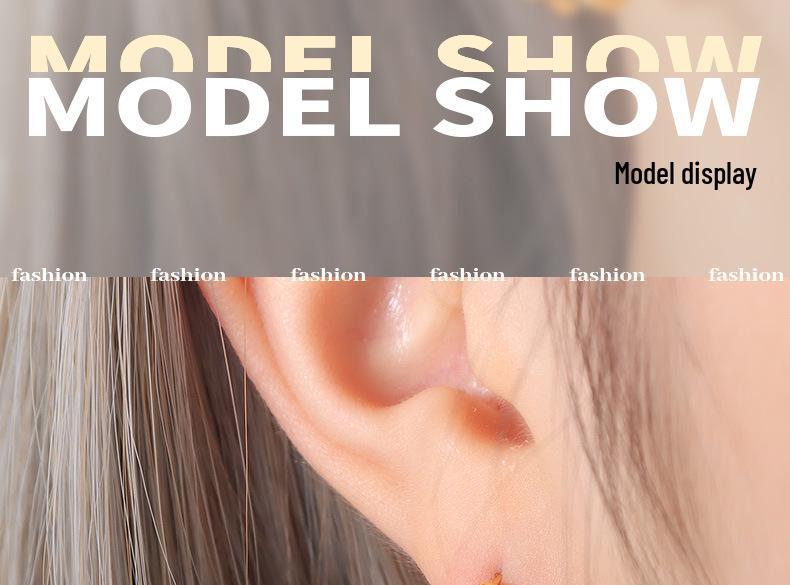 Simple Lightweight Non-fading Geometric Stud Earrings Plated with Real Gold, Fashionable Titanium Steel Jewelry for Women
