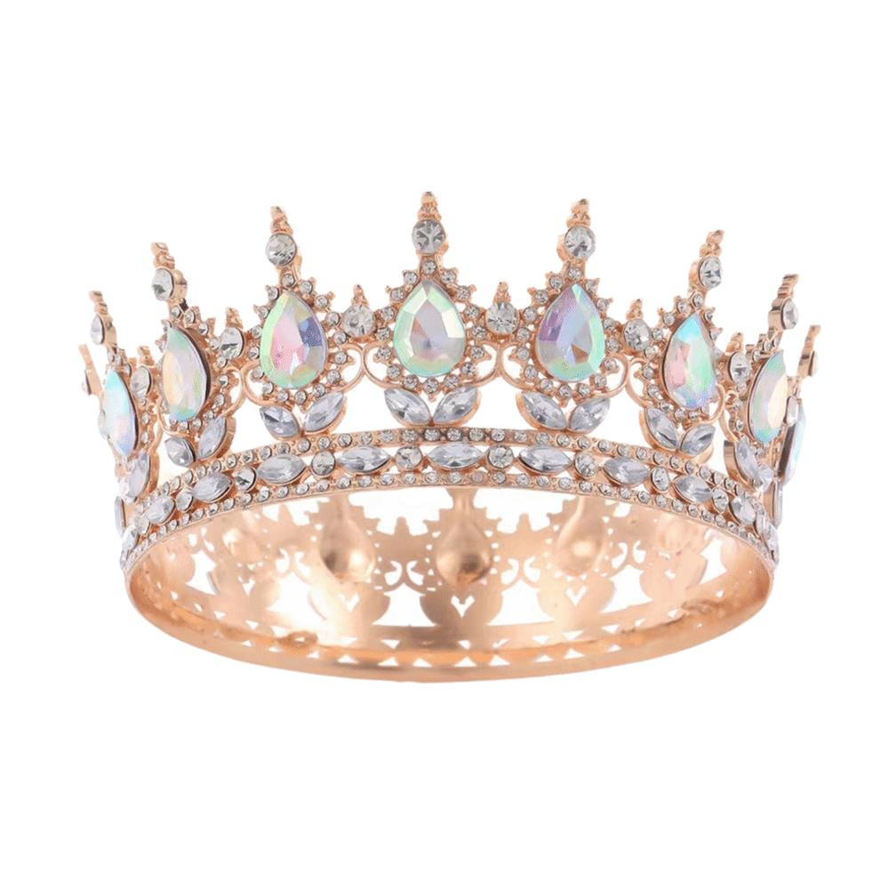 Rhinestone Baroque Pageant Crowns Luxury Crystal Queen Princess Tiara  Hair Dress Accessories