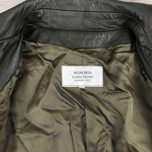 Italy SIGNORIA Leather Jacket 46/XL Dark Gray Riders Coat Fall/Winter(USED)