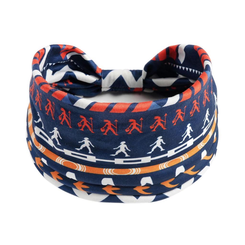 Bohemian Retro Print Yoga Headband: Wide African-Inspired Headscarf for Women