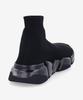 Balenciaga Speed 2.0 Full Clear Sole Graffiti Recycled Knit Sneakers - Black:White / 617196W2Dia1190