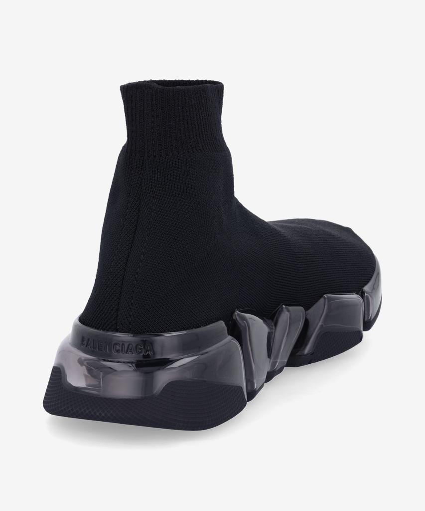 Balenciaga Speed 2.0 Full Clear Sole Graffiti Recycled Knit Sneakers - Black:White / 617196W2Dia1190