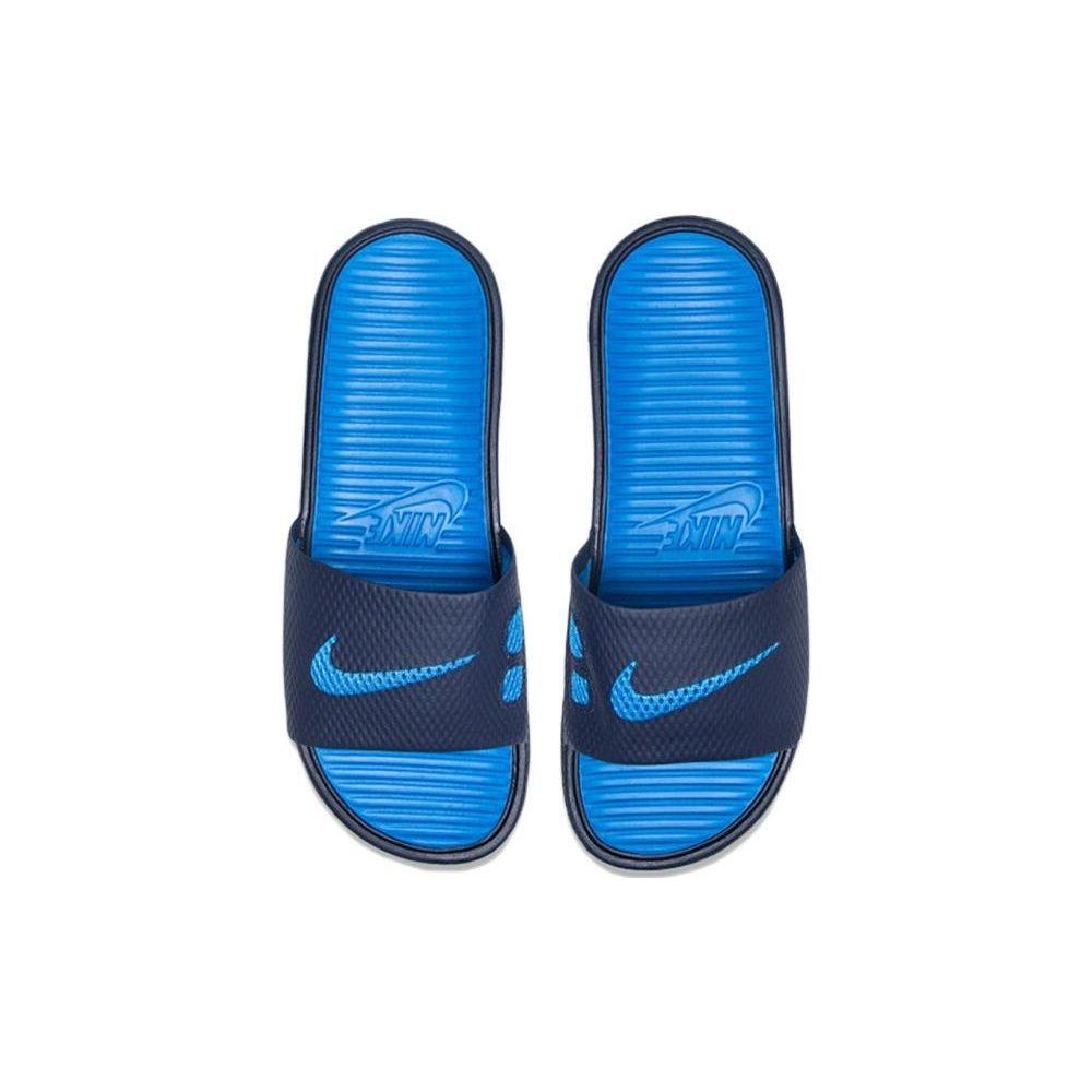 Nike Benassi Solarsoft Slide Sports Slippers Black Blue 431884-440