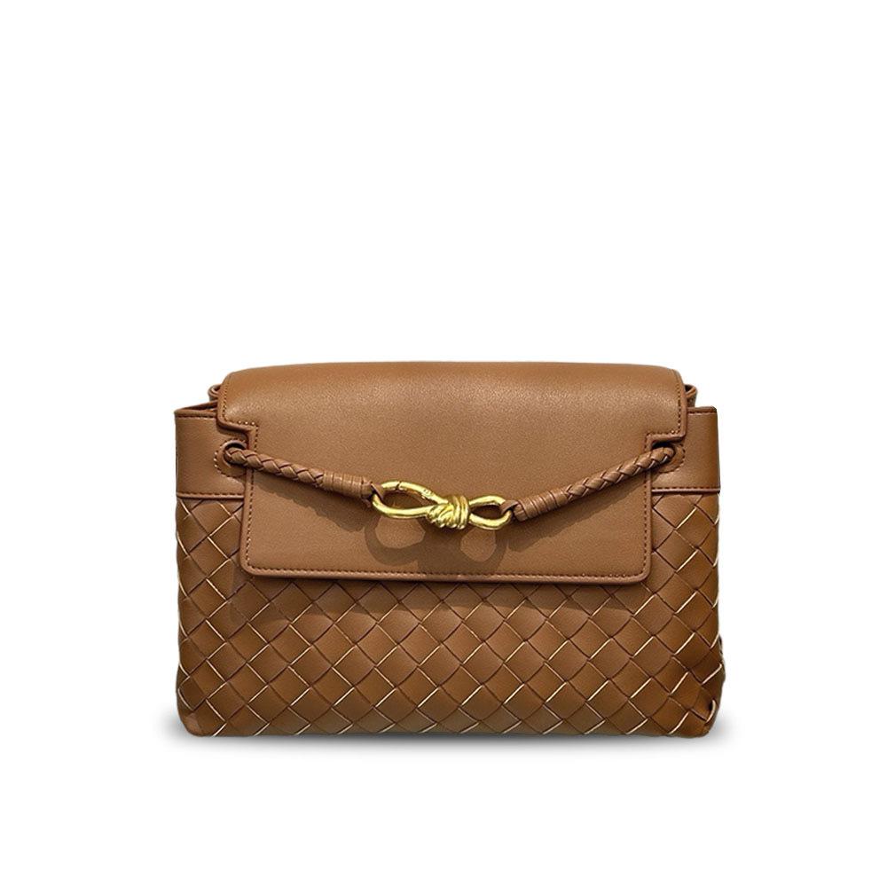 2026 Cross-border Leather Woven Messenger Bag, the Same Fashion Trend for Men and Women, Commuting Versatile Single Shoulder Messenger Bag Bag