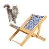Cat Hammock Bed 4 Gears Adjustable Breathable Wooden Raised Pet Bed for Indoor Kitten Canvas