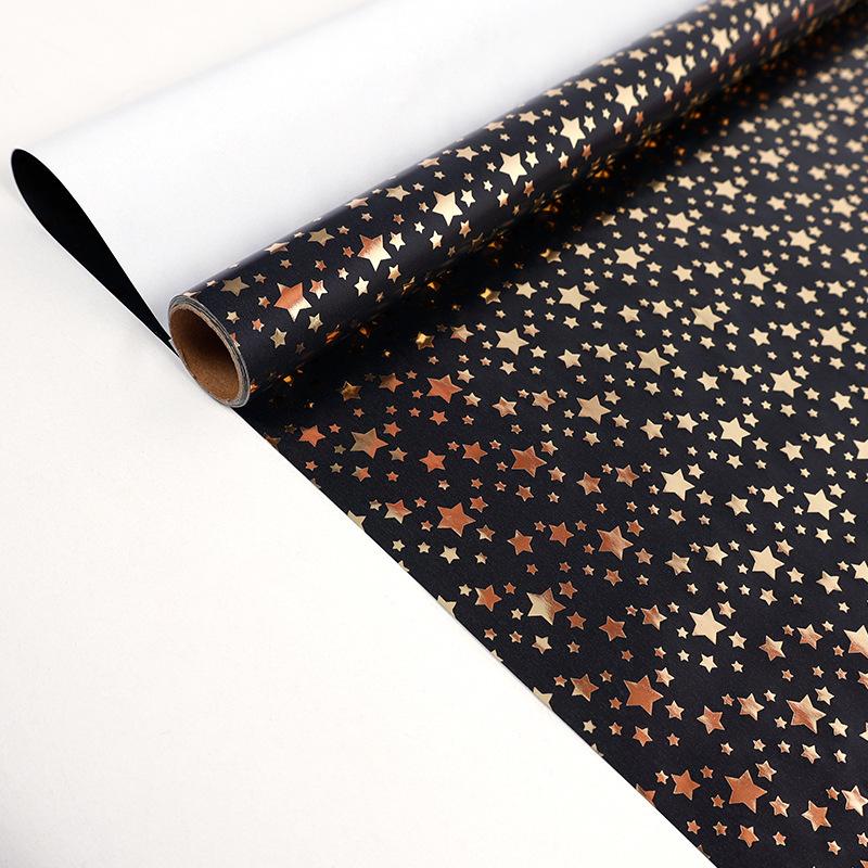 Papel de Regalo Negro Dorado 43x300cm Papel para Envolver Regalos Ramo de Lunares Navidad Día de San Valentín Cumpleaños Regalos Decoraciones Papel