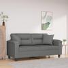VidaXL 2-seater Sofa with Dark Grey Cushions 140 Cm, Sofa, Upholstered Sofa, Living Room Seat, Loveseat, Sofa of 3200973