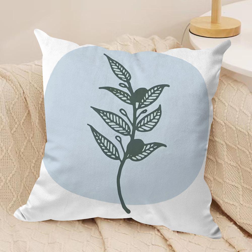 Minimalist Plants Cushion Cover Short plush Doublesided Print Square Throw Pillow Covers Sofa Home Cushion Decor