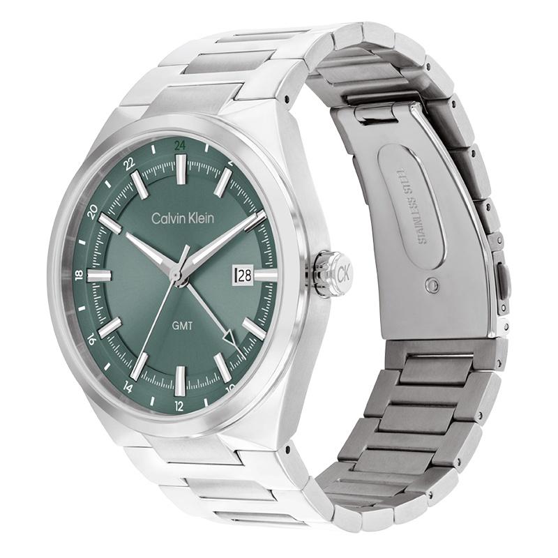 Calvin Klein Watch Quartz Movement Steel Strap Green Dial Men's Watch Fashion Business 25200492