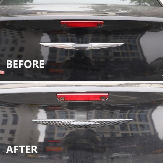 Carbon Fiber Exterior Rear Car  Decoration Cover Trim For Chrysler 300 2011+